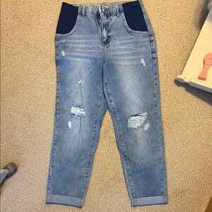 Maternity Blue Distressed Jeans
